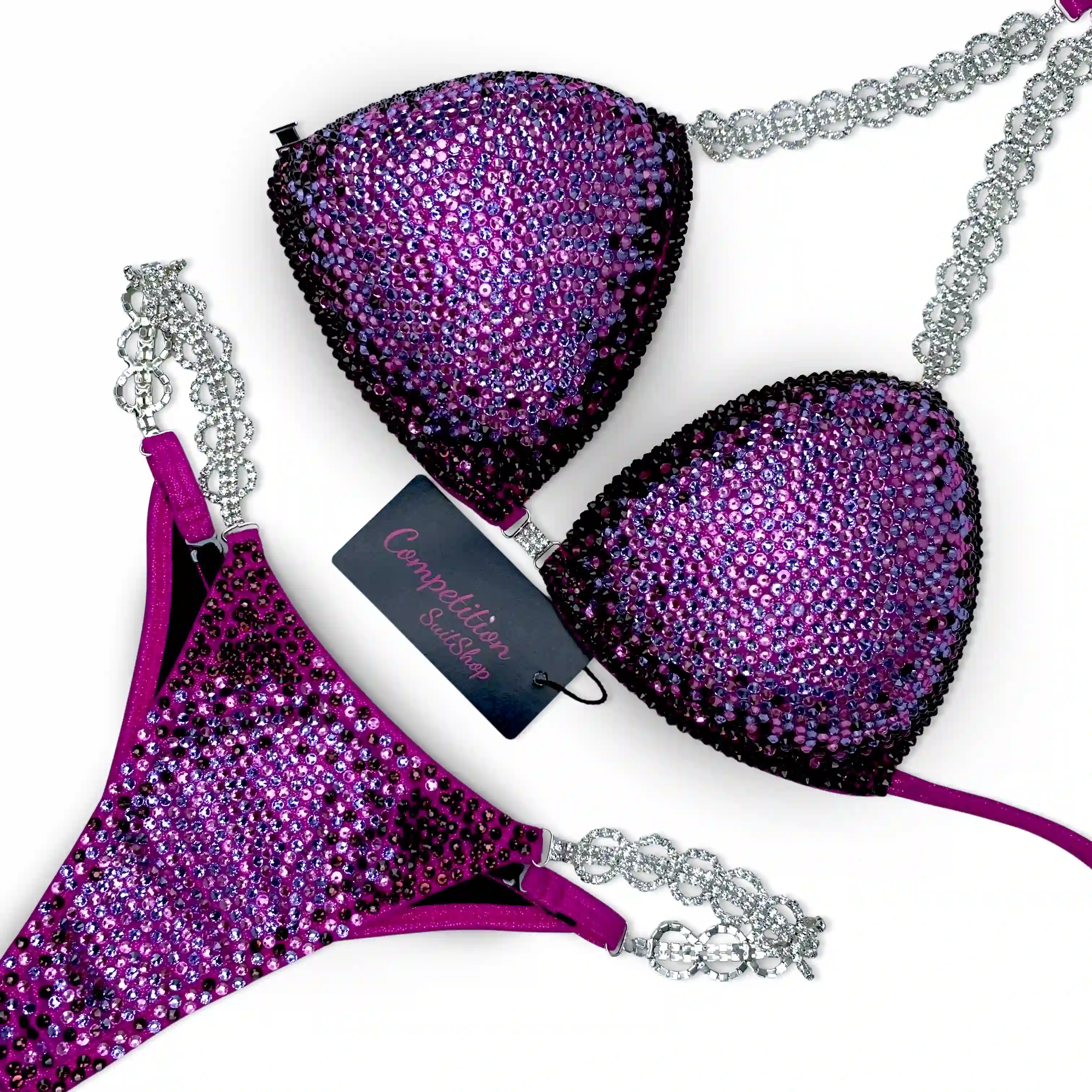 Sublime Dark Purple Light Purple and Pink Bikini Competition Suit (B160)